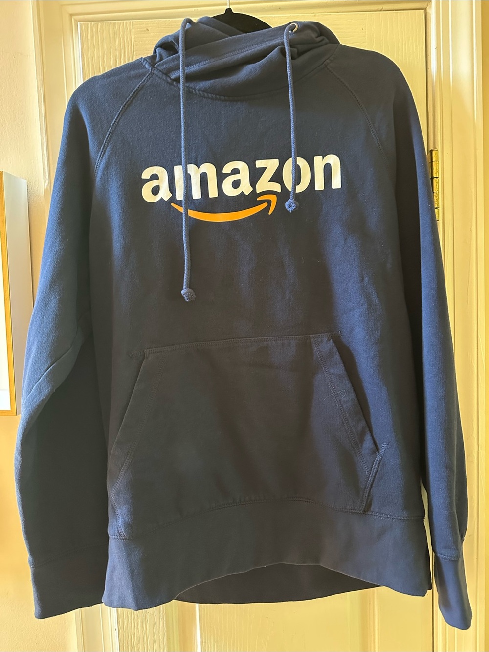 Amazon Logo Navy Pullover Hoodie with Pockets
